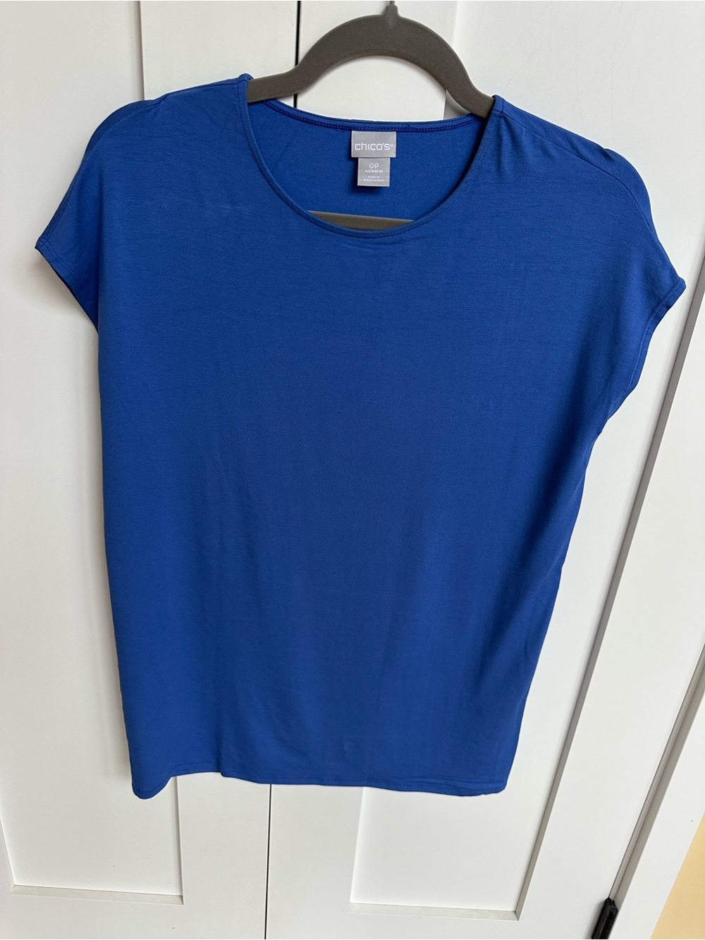 Chico's Short Sleeve Crewneck Tunic Top - Cobalt Blue Size S